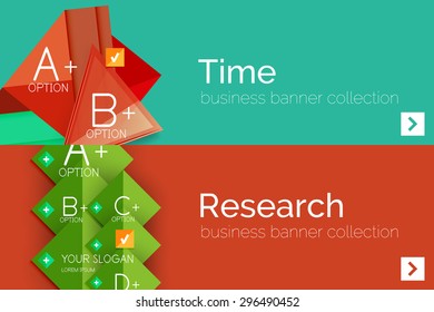 Infographic flat design banner with geometric diagram and options
