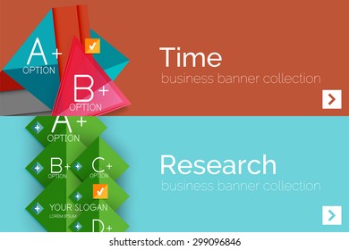 Infographic flat design banner with geometric diagram and options