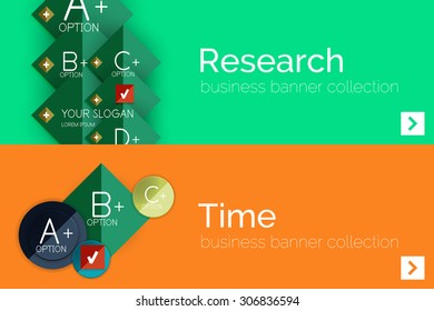 Infographic flat design banner with geometric diagram and options