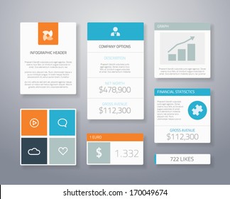 Infographic flat financial business ui elements vector illustration