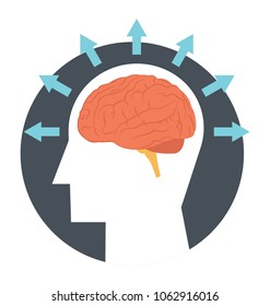 
Infographic flat icon of human head imagination
