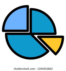 infographic flat line icon that is yellow and blue