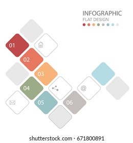Infographic with flat squares