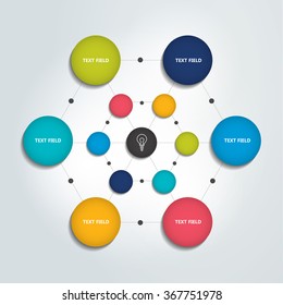 Infographic flow chart. Color circles chart.