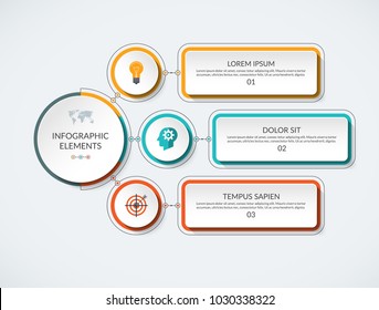 Infographic Flow Chart. Modern Minimalistic Vector Template With 3 Options. Can Be Used As Diagram, Graph, Table, Workflow Layout For Web, Report, Business Presentation