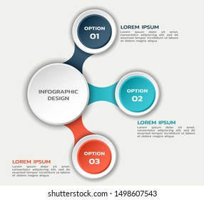 infographic flowchart template with round elements and text. color business infographic design