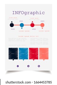 Infographic flyer and brochure elements for business data visualization. Vector illustration in modern flat info graphic style, that can be used for marketing, websites, print, presentation & mobile.
