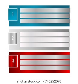 infographic flyer web banner set with 3 colors isolated white background