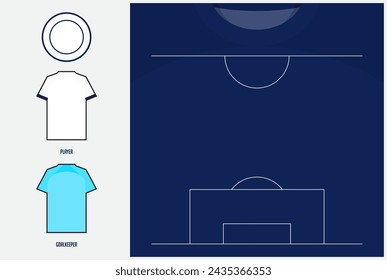 Infographic for football or soccer match lineups formation. Set of football player positions on soccer field. Football kit with soccer jersey icons in flat design. Vector Illustration.