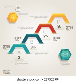 infographic in the form of a hexagon,  number step, web design