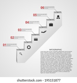 Infographic in the form of steps stairs design concept.
