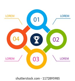 Infographic Four Circle Template White Background Vector Image
