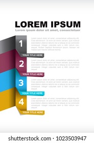 Infographic four colored steps template background