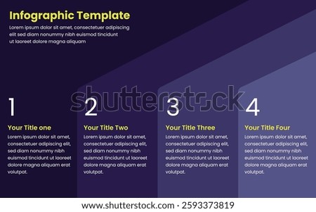Infographic four diagram chart template for business 4 parts, options, presentation with venn diagram elements, infographics elements vector illustration. Editable vector infographic
