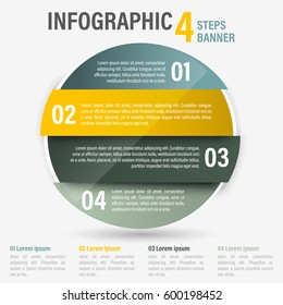 Infographic four steps banner. Vector illustration for your creative editing.