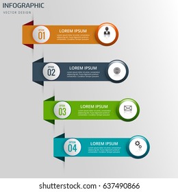 Info-graphic with four tabs , Vector info-graphic element, Flat style vector illustration 