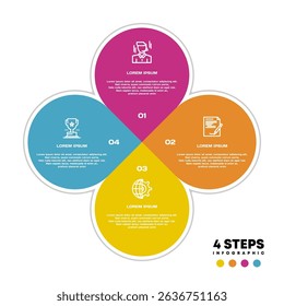 Infographic Four-Step Process Guide to Success with Visual Steps. Vector eps 