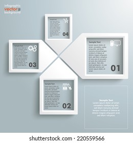 Infographic with frames on the grey background. Eps 10 vector file.