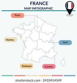 Infographic of France map. Map infographic