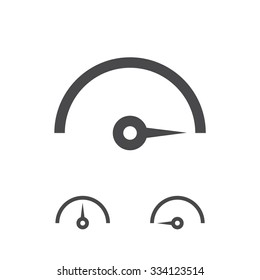 Info-graphic gauge element. Speedometer icon or sign with arrow. Vector.