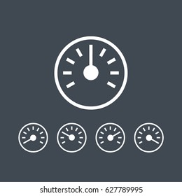 Info-graphic gauge elements. Speedometer set icons or sign with arrow. Vector. 

