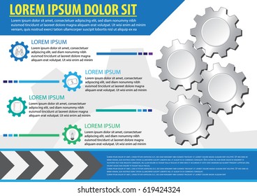 infographic gear is business driving force. vector illustration