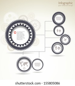 Infographic gear template design