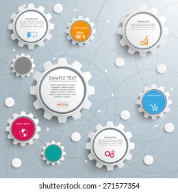 Infographic with gears on the white background. Eps 10 vector file.