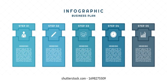 Infographic geometric shape modern design step to planing for business. vector illustration.