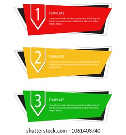 Infographic geometric template banner set for design. Vector illustration