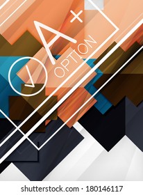 Plano de fundo abstrato de forma geométrica infográfica. Para infográficos, planos de fundo de negócios, modelos de tecnologia, cartões de visita