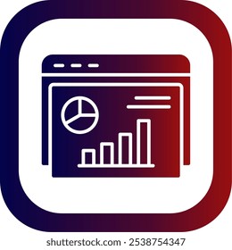 Infographic Glyph Gradient Round Corner Vector Icon Design