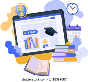 Infographic, graduation, e-learning research, university exam, college research, online courses concept. 