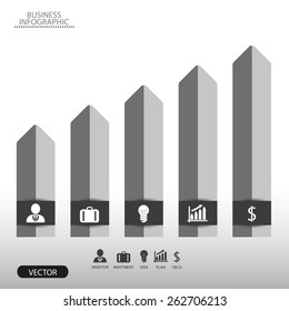 infographic graph with icons - stock vector