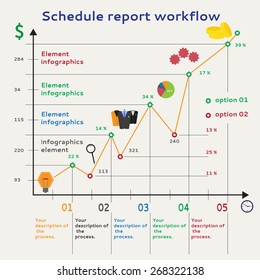 Infographic as a graph for websites, banners, models, etc. Template for diagrams, graphs, charts and presentations. Business concept. Can be used for reporting or planning workflow.
