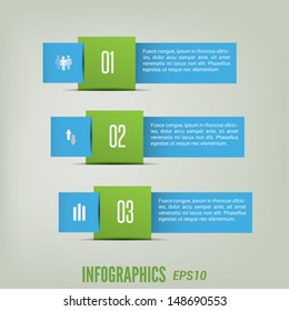 Infographic with green and blue rectangles.