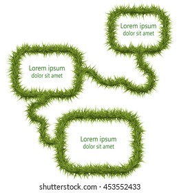 Infographic green grass style on white background. Vector illustration.