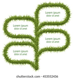 Infographic green grass style on white background. Vector illustration.