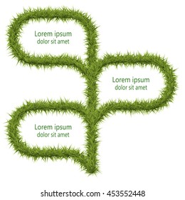 Infographic green grass style on white background. Vector illustration.
