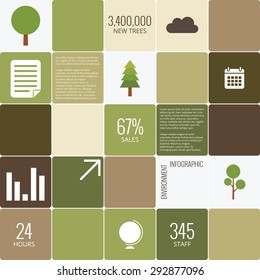 Infographic with grid style and for environment