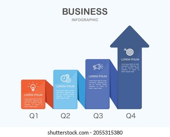 Infographic Growth Report Template 4 Steps