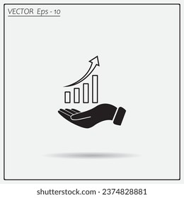 Infografik mit der Hand, Diagrammsymbol, Vektorgrafik