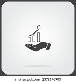 Infographic with hand, chart icon, vector illustration