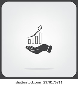 Infographic with hand, chart icon, vector illustration