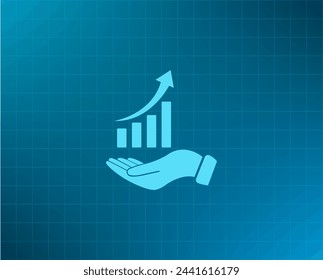 Infographic with hand, chart icon, vector illustration