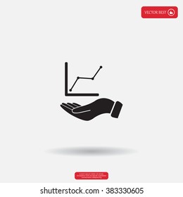 Infographic with hand, chart icon, vector illustration
