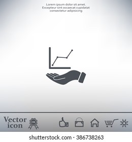 Infographic with hand, chart icon, vector illustration
