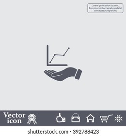 Infographic with hand, chart icon, vector illustration