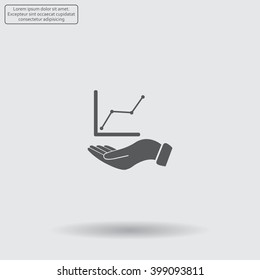 Infographic with hand, chart icon, vector illustration