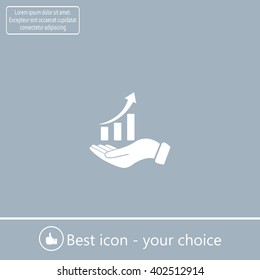 Infographic with hand, chart icon, vector illustration